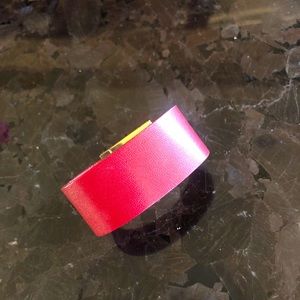 Red Fossil Cuff Bracelet